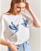 T-Shirt Vaiana bleu/blanc