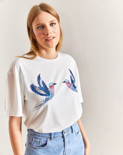 T-Shirt Vaiana bleu/blanc