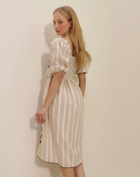 Robe Giada beige/blanche