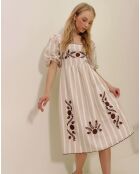 Robe Giada beige/blanche