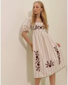 Robe Giada beige/blanche