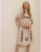Robe Giada beige/blanche