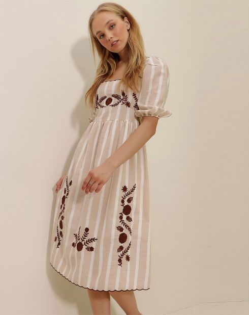 Robe Giada beige/blanche