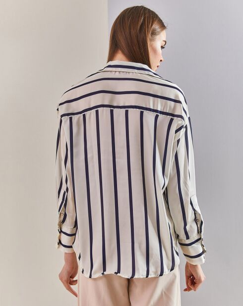 Chemise Beno blanc rayée