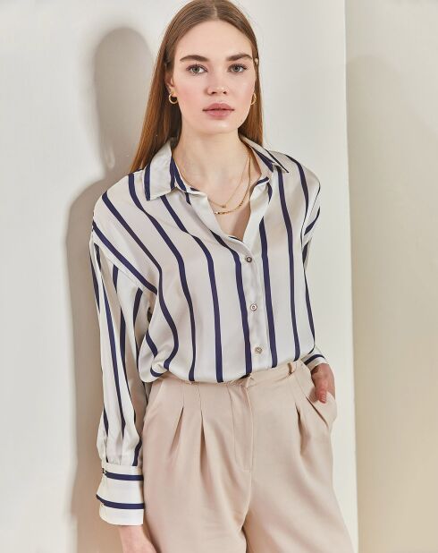 Chemise Beno blanc rayée