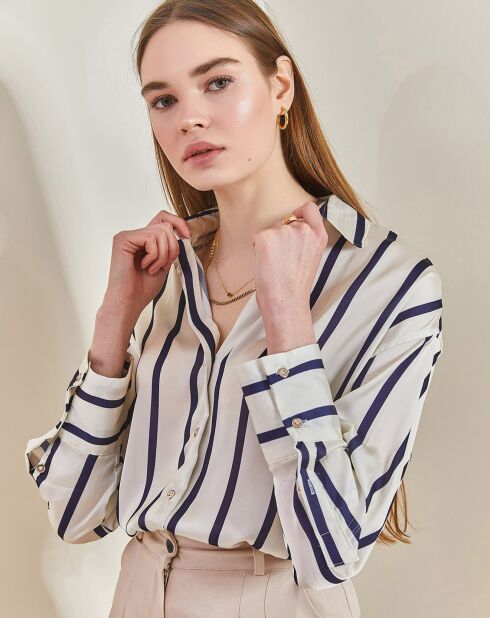 Chemise Beno blanc rayée