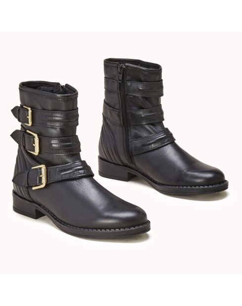 Boots motardes en Cuir Futille noires