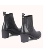 Chelsea boots en Cuir Bena noirs - Talon 7 cm