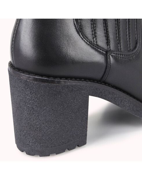 Chelsea boots en Cuir Bena noirs - Talon 7 cm