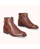 Bottines en Cuir bi-matière Varenne marron