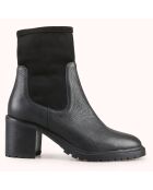 Chelsea Boots en Velours de Cuir Voceta noires - Talon 6 cm