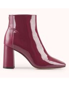 Zana Stiefeletten aus Leder und Lackleder in Burgunderrot - 8 cm Absatz