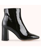 Zana schwarze Lacklederstiefel - 8 cm Absatz