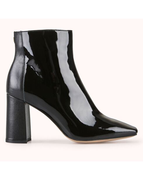 Zana schwarze Lacklederstiefel - 8 cm Absatz
