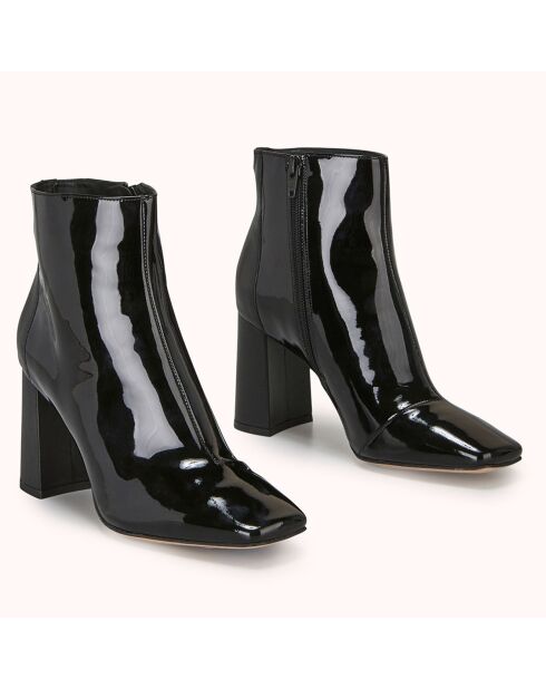 Zana schwarze Lacklederstiefel - 8 cm Absatz