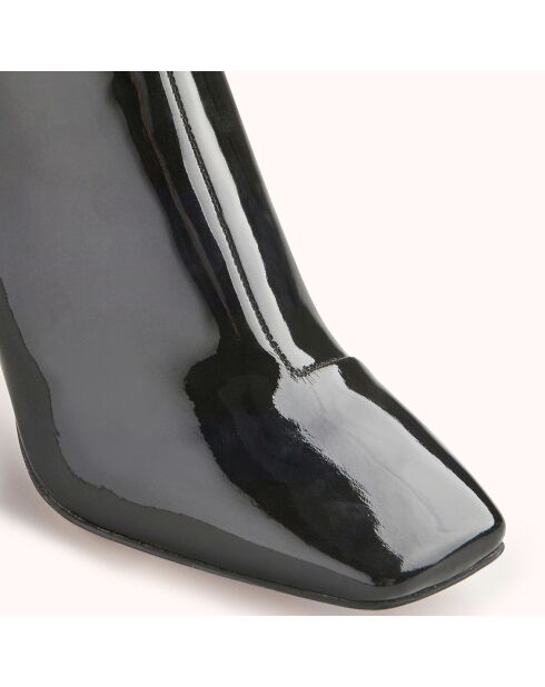 Zana schwarze Lacklederstiefel - 8 cm Absatz