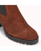 Chelsea boots en Velours de Cuir Zelici marron - Talon 7 cm