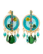 Boucles d'oreilles Meolita doré/vert