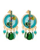 Boucles d'oreilles Meolita doré/vert