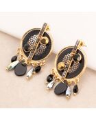 Boucles d'oreilles Meolita doré/noir