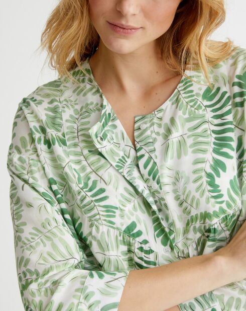 Robe longue imprimée Fougères verte