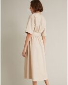 Robe longue en Popeline craquante beige clair