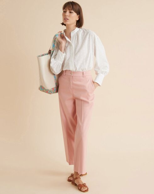 Witte blouse met Engels borduursel