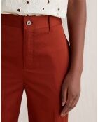 Pantalon large en Popeline satinée orange foncé