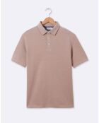 Polo en maille piquée effet chiné beige