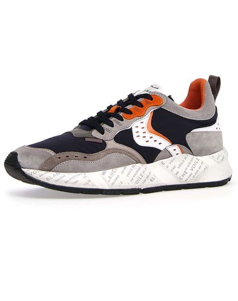 Sneakers en Cuir Jona gris/orange