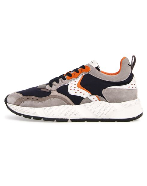Sneakers en Cuir Jona gris/orange