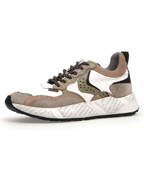 Sneakers en Cuir Rena beige/blanc