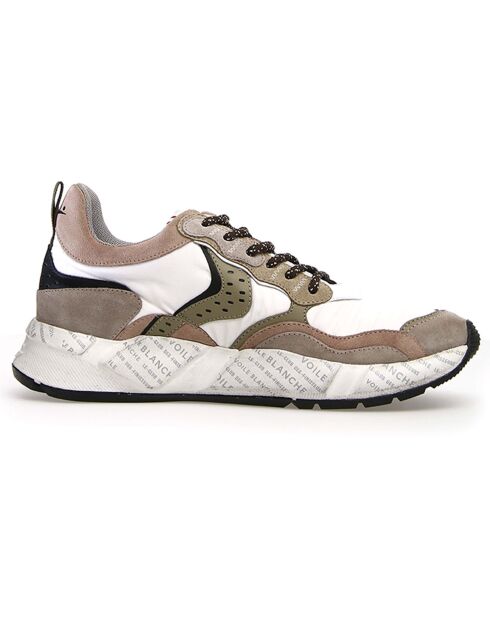 Sneakers en Cuir Rena beige/blanc
