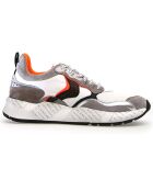 Sneakers en Cuir Loam gris/orange