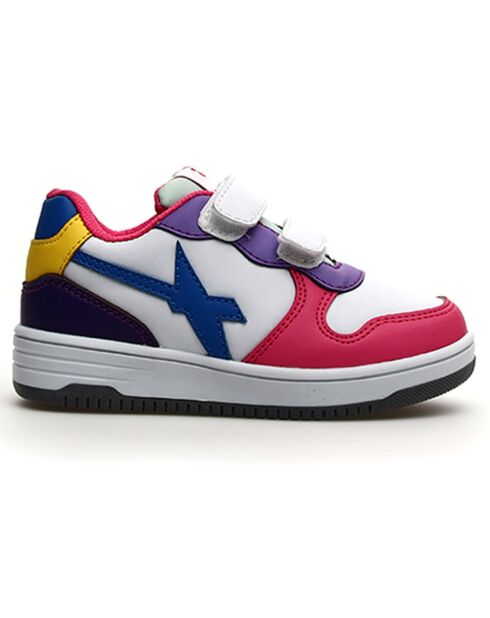 Sneakers Lina in pelle bianca/blu/rossa