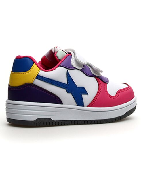 Sneakers Lina in pelle bianca/blu/rossa