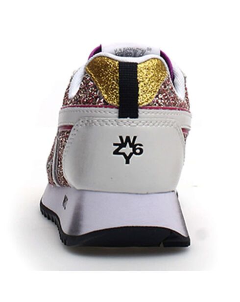 Sneakers en Cuir Killy argenté/pailleté rose