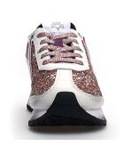 Sneakers en Cuir Killy argenté/pailleté rose