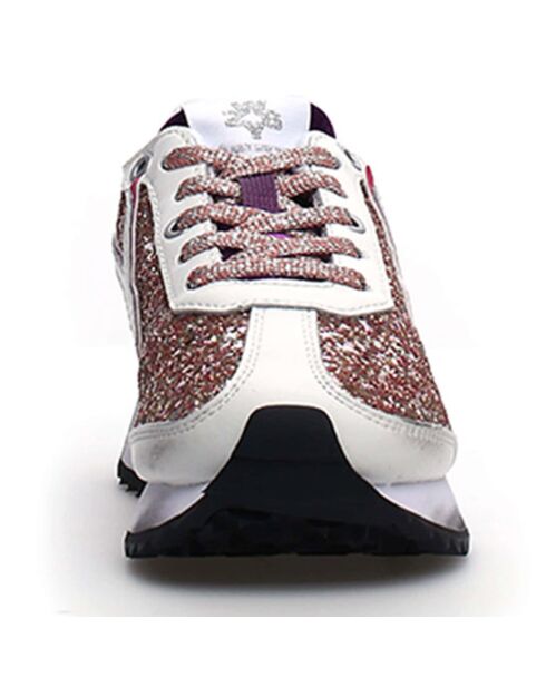 Sneakers en Cuir Killy argenté/pailleté rose