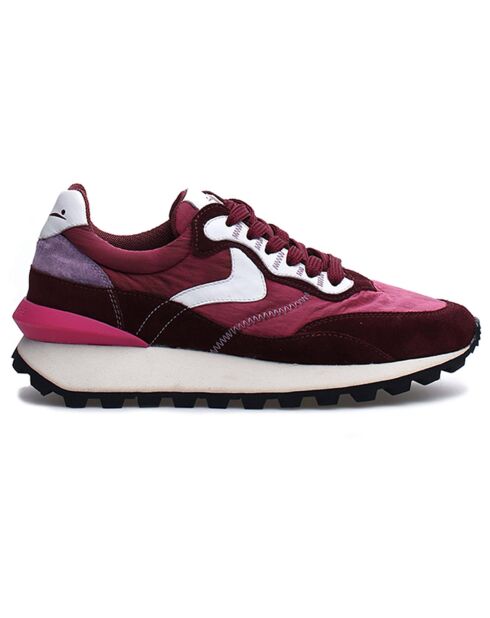 Sneakers en Cuir Anis rose/noir