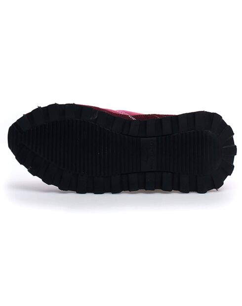 Sneakers en Cuir Anis rose/noir