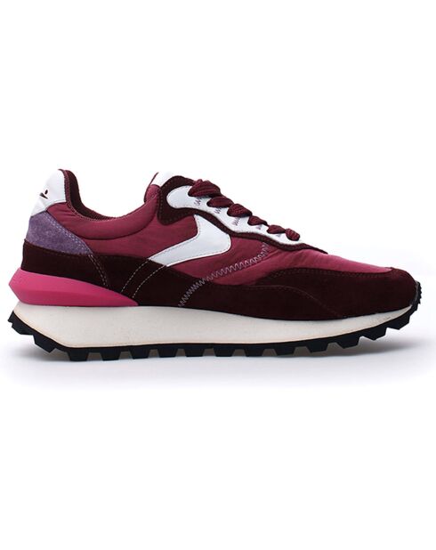 Sneakers en Cuir Anis rose/noir