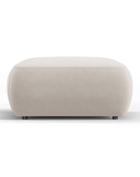Pouf Velours Jasmin beige - 75x75x36 cm