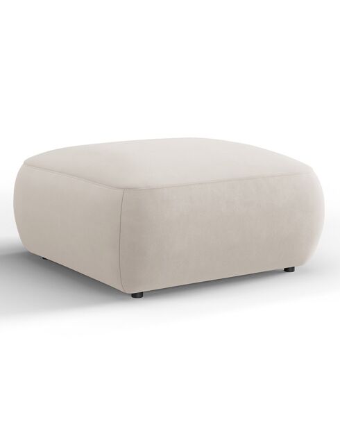 Pouf Velours Jasmin beige - 75x75x36 cm
