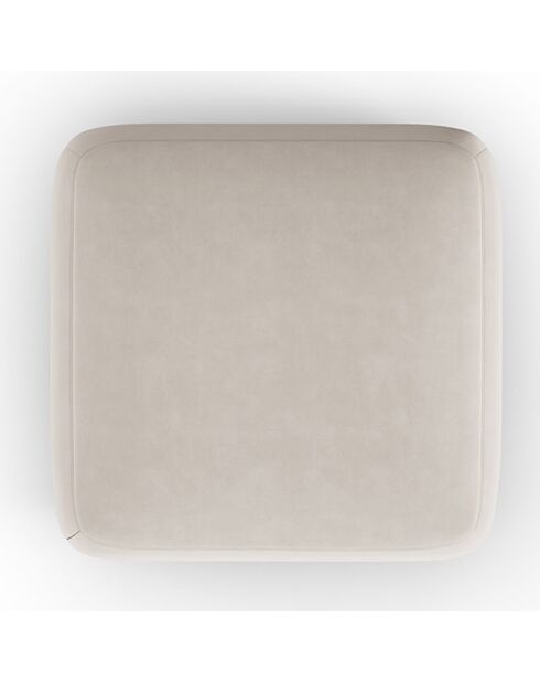 Pouf Velours Jasmin beige - 75x75x36 cm