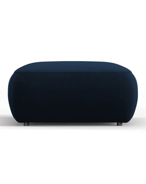 Pouf Velours Jasmin bleu roi - 75x75x36 cm
