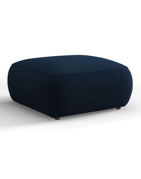 Pouf Velours Jasmin bleu roi - 75x75x36 cm