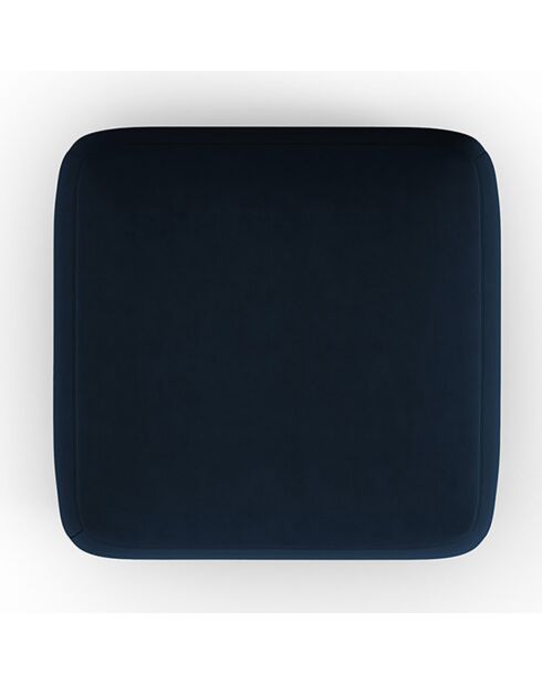 Pouf Velours Jasmin bleu roi - 75x75x36 cm