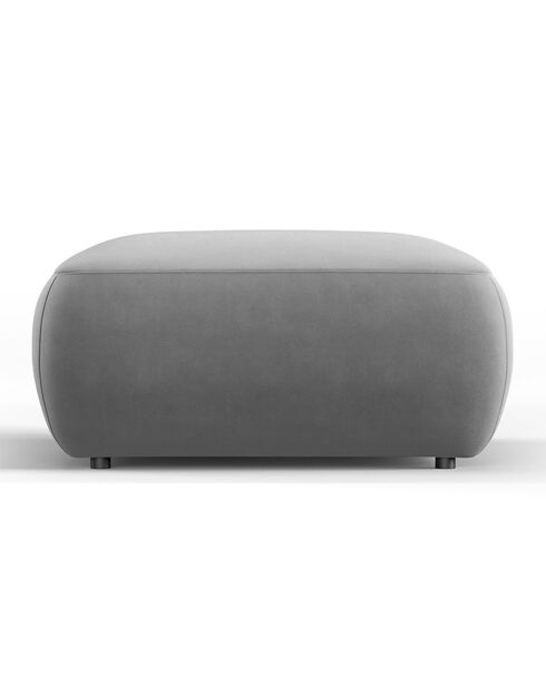 Pouf Velours Jasmin gris - 75x75x36 cm