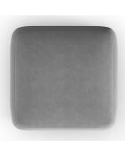 Pouf Velours Jasmin gris - 75x75x36 cm